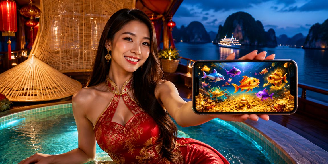 Vịnh Hạ Long minh họa trải nghiệm ứng dụng giải trí trên di động
